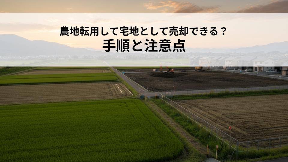 農地転用して宅地として売却できる?手順と注意点を解説