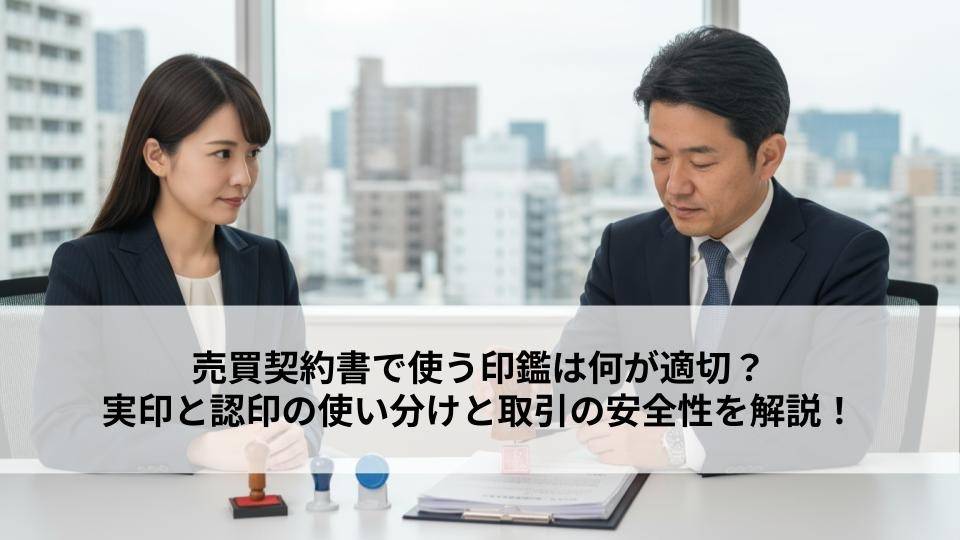 売買契約書で使う印鑑は何が適切？実印と認印の使い分けと取引の安全性を解説！