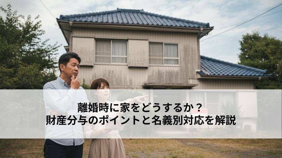 離婚時に家をどうするか？財産分与のポイントと名義別対応を解説