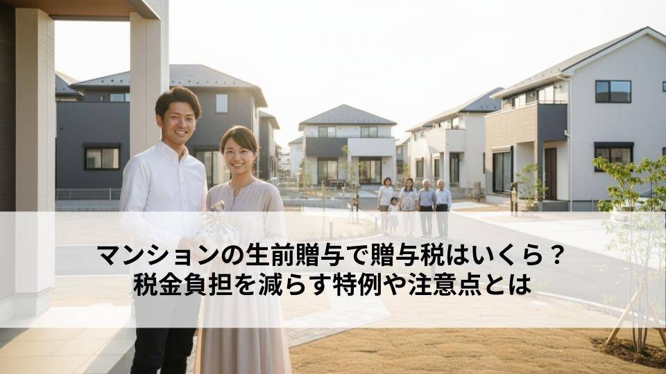 マンションの生前贈与で贈与税はいくら？税金負担を減らす特例や注意点とは