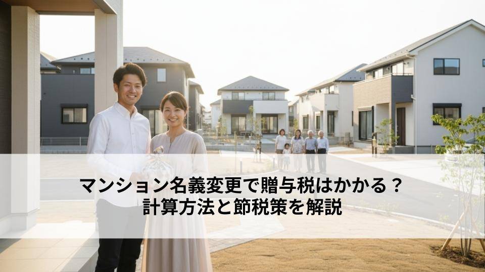 マンション名義変更で贈与税はかかる?計算方法と節税策を解説