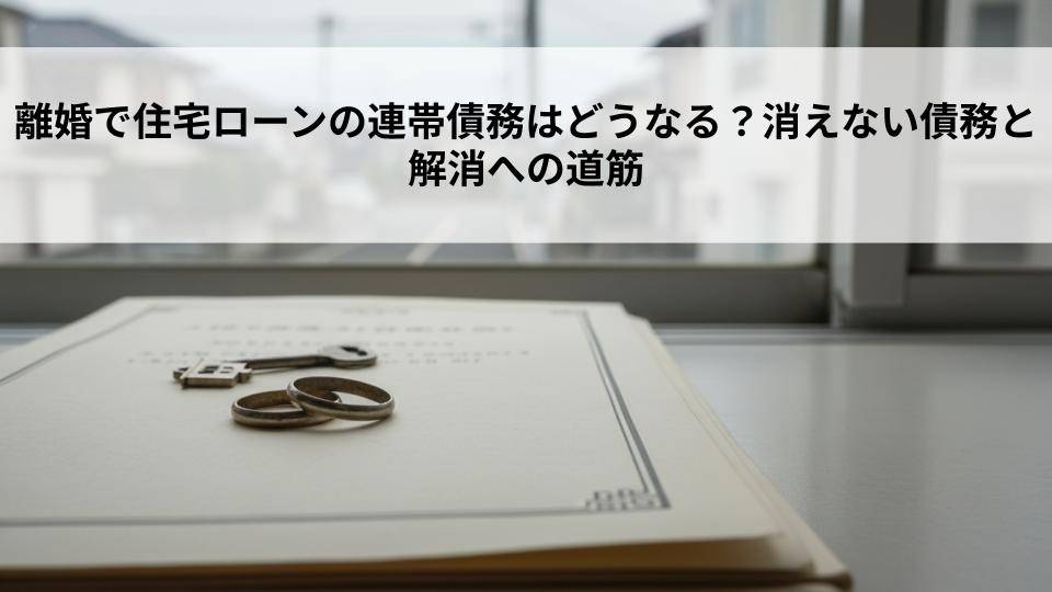 離婚で住宅ローンの連帯債務はどうなる？消えない債務と解消への道筋