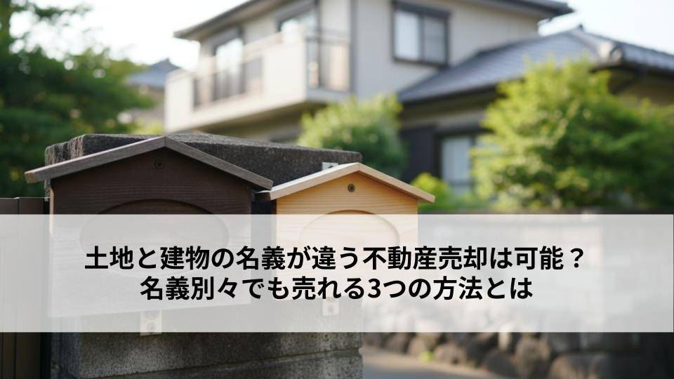 土地と建物の名義が違う不動産売却は可能?名義別々でも売れる3つの方法とは